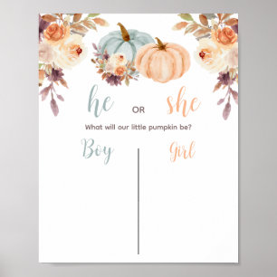 Rustic Pumpkin Gender onthullen Poster stemraad