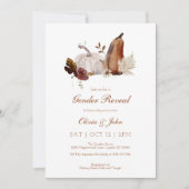 Rustic Pumpkin Geslacht Onthulling Uitnodiging (Voorkant)