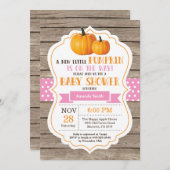 Rustic Pumpkin Girl-Baby shower Kaart (Voorkant / Achterkant)