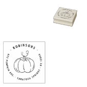 Rustic Pumpkin Halloween Fall Return Address Rubberstempel (Gestempeld)