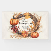 Rustic Pumpkin Harvest Wreath Fall Thanksgiving Spandoek (Horizontaal)