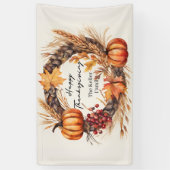 Rustic Pumpkin Harvest Wreath Fall Thanksgiving Spandoek (Verticaal)