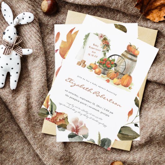 Rustic Pumpkin Herfst Baby shower Kaart
