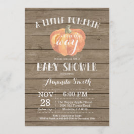 Rustic Pumpkin Herfst Baby shower-uitnodigingskaar Kaart