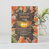 Rustic Pumpkin Herfst Birthday Uitnodiging (Staand voorkant)