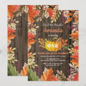 Rustic Pumpkin Herfst Birthday Uitnodiging (Voorkant / Achterkant)
