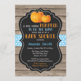 Rustic Pumpkin Herfst Boy Baby shower Uitnodiging