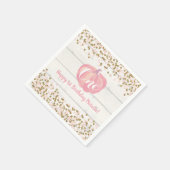 Rustic Pumpkin Herfst eerste verjaardag roze Servet (Hoek)