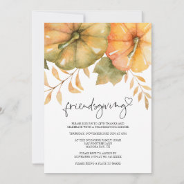 Rustic Pumpkin Herfst Friendsgiving Dinner Kaart