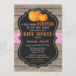 Rustic Pumpkin Herfst Girl Baby shower Uitnodiging