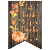 Rustic Pumpkin Herfst Harvest Thanksgiving Vlaggetjes (Tweede vlag)