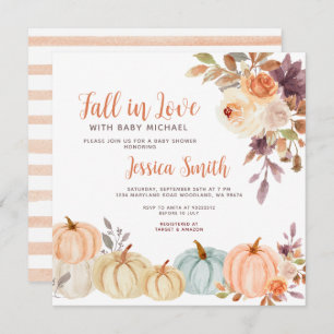 Rustic Pumpkin Herfst in Love Baby shower Kaart