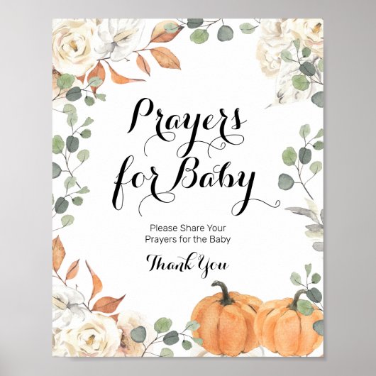 Rustic Pumpkin Herfst in Love Prayers for Baby Sig Poster (Voorkant)