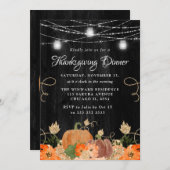 Rustic Pumpkin & Mason Jars Thanksgiving Dinner Kaart (Voorkant / Achterkant)