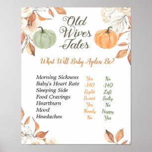 Rustic Pumpkin Old Wives Tales Gender Reopenbaart Poster
