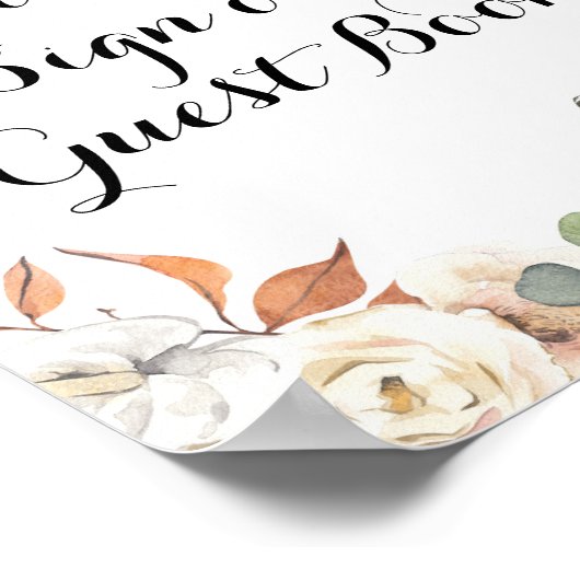 Rustic pumpkin Onderteken alsjeblieft ons gastboek Poster (Hoek)