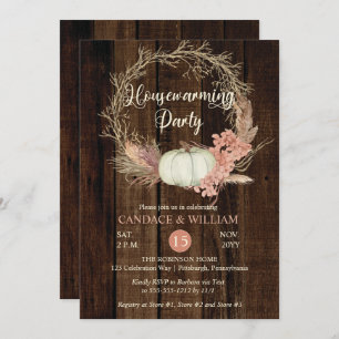 Rustic Pumpkin Pampas Wreath Housewarming Party in Kaart