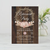 Rustic Pumpkin Pampas Wreath Retirement Party Kaart (Staand voorkant)