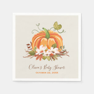 Rustic Pumpkin Paper Baby shower Herfst Napkin Servet
