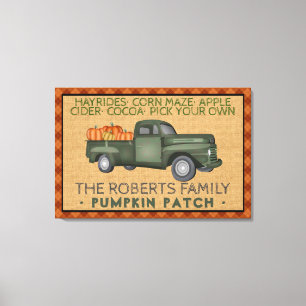 Rustic Pumpkin Patch Boerderij Truck Herfst Pset Canvas Afdruk