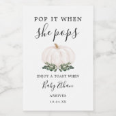 Rustic Pumpkin Pop het als ze Baby shower Pop Wijn Etiket (Enkel label)