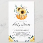 Rustic Pumpkin Sunflower Baby shower Uitnodiging (Voorkant)