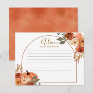 Rustic Pumpkin Terracota Floral Advice Card Informatiekaartje