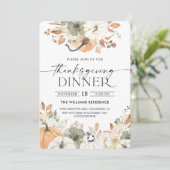 Rustic Pumpkin Thanksgiving Dinner Invitation (Debout devant)