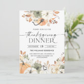 Rustic Pumpkin Thanksgiving Dinner Invitation (Debout devant)