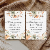 Rustic Pumpkin Thanksgiving Dinner Invitation