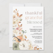 Rustic Pumpkin Thanksgiving Dinner Invitation (Devant)