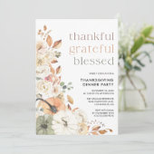 Rustic Pumpkin Thanksgiving Dinner Invitation (Debout devant)