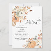 Rustic Pumpkin Thanksgiving Dinner Invitation Save The Date (Voorkant)