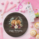 Rustic Pumpkin Thanksgiving Dinner Papieren Bordje (Feest)