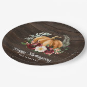 Rustic Pumpkin Thanksgiving Dinner Papieren Bordje (Gekanteld)