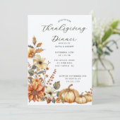 Rustic Pumpkin Thanksgiving Innodiging Kaart (Staand voorkant)