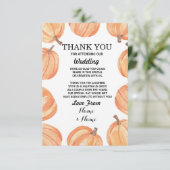 Rustic Pumpkin Wedding Hartelijk dank Verloving Kaart (Staand voorkant)