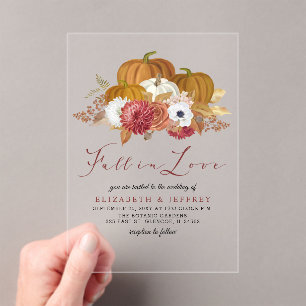 Rustic Pumpkins Autumn Fall Wedding Invitation Acryl Uitnodigingen
