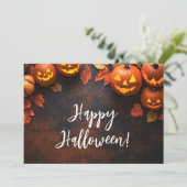 Rustic Pumpkins Halloween Wenskaart Kaart (Staand voorkant)