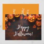 Rustic Pumpkins Halloween Wenskaart Kaart (Voorkant / Achterkant)