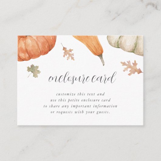 Rustic Pumpkins Herfst Baby shower Informatiekaartje (Voorkant)