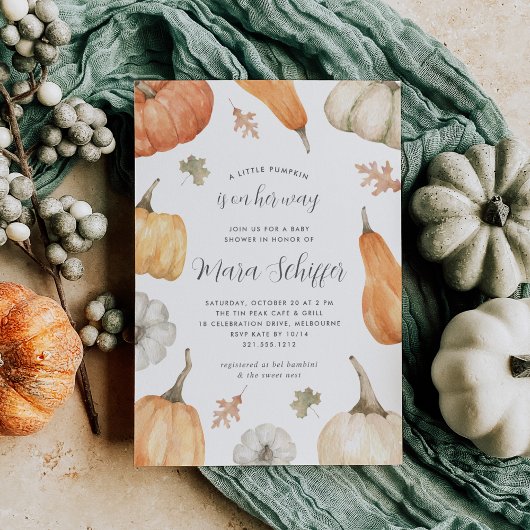 Rustic Pumpkins Herfst Baby shower Kaart