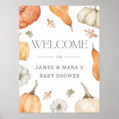 Rustic Pumpkins Herfst Baby shower Welkom Poster (Voorkant)