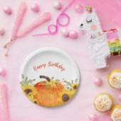 Rustic Pumpkins Herfst Birthday Papieren Bordje (Feest)