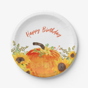 Rustic Pumpkins Herfst Birthday Papieren Bordje