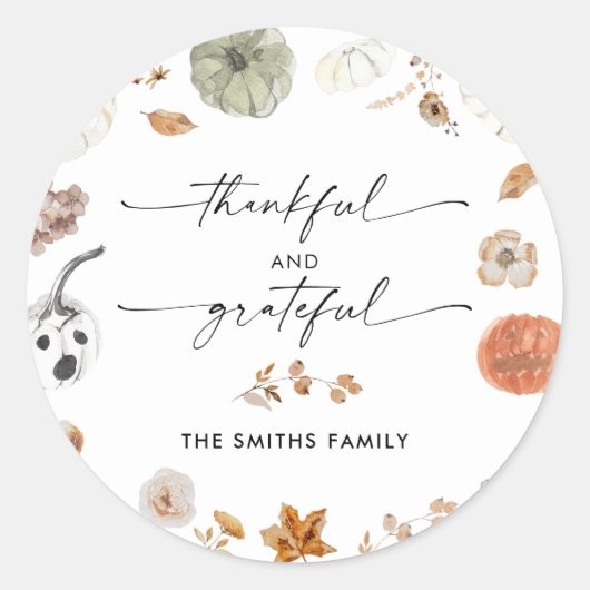Rustic Pumpkins Thanksgiving Dinner Sticker (Devant)