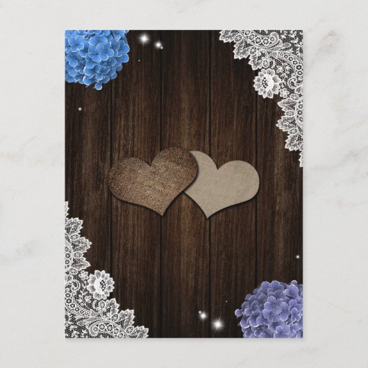 Rustic Purple and Blue Floral Enclosure Card Informatiekaartje (Achterkant)