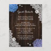 Rustic Purple and Blue Floral Enclosure Card Informatiekaartje (Voorkant)