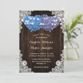 Rustic Purple and Blue Floral Wedding Invitation (Debout devant)