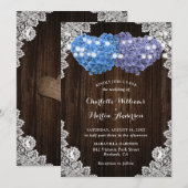 Rustic Purple and Blue Floral Wedding Invitation (Devant / Derrière)